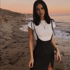 Clara Pini Pinstripe Black White Tiger Mist Dress